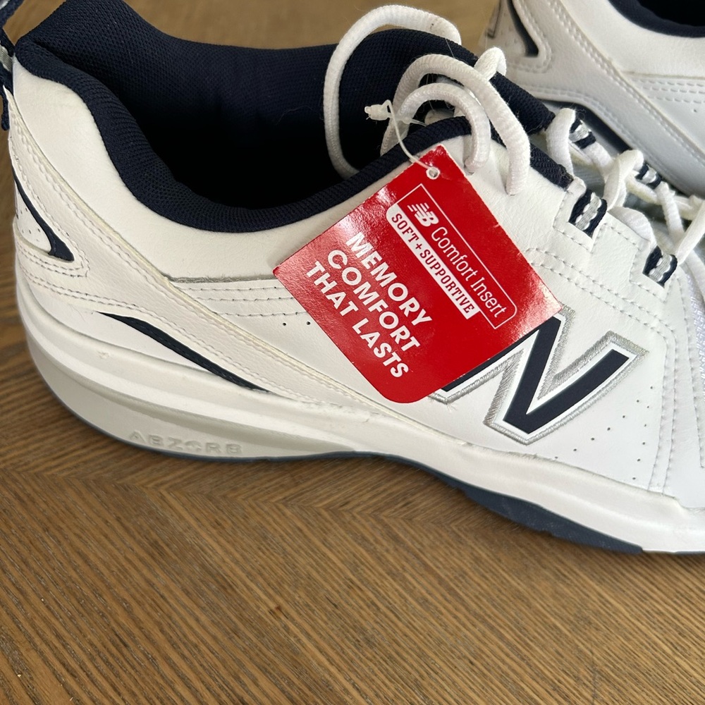 New Balance 608 Men's White and Navy Athletic Shoes - Picture 2 of 6